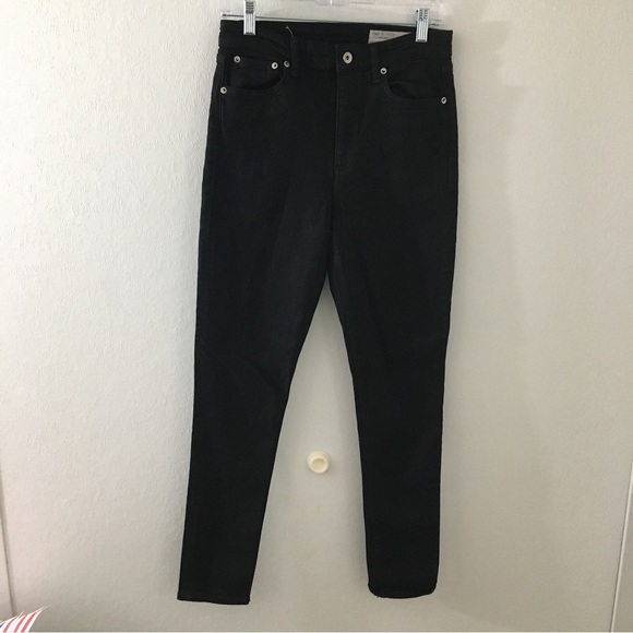 NWOT Rag and Bone Nina Black Coated High Rise Skinny Jeans size 28. - Picture 5 of 7